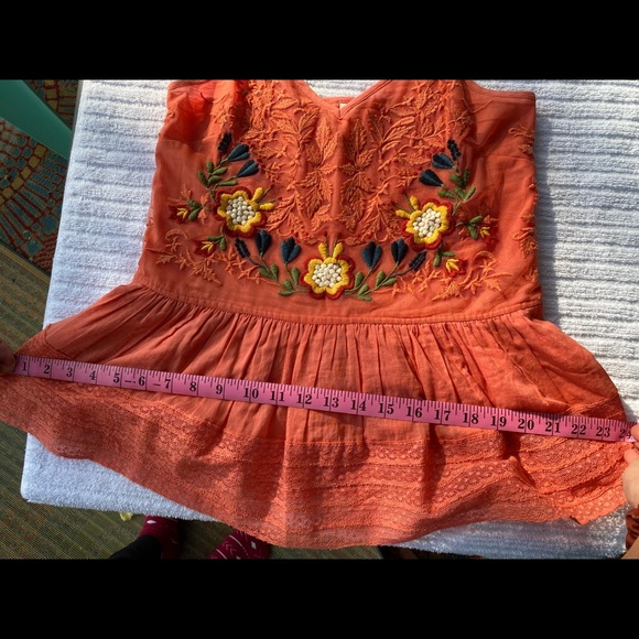 Anthropologie; Anthro Seen Worn Kept Gia Embroidered Tank Size 6 - Picture 5 of 5